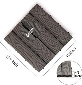 img 3 attached to 🐼 22 PCS PANDAHOME Wood Plastic Composite Patio Deck Tiles, 12”x12” Interlocking Deck Tiles - Water Resistant for Indoor & Outdoor Use, Covers 22 sq. ft - Mocha 3D (22, Mocha)