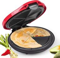 🌮 delicious taco tuesday: unleash your culinary skills with the taco tuesday 10-inch 6-wedge electric deluxe quesadilla maker in vibrant red логотип