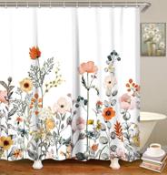 🌸 livilan floral shower curtain set with 12 hooks - watercolor flower design, 72"w x 72"h fabric bath curtain logo