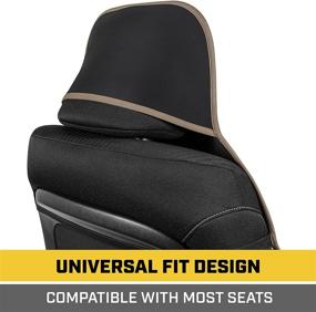 img 1 attached to 🚗 Caterpillar Waterproof Front Seat Cover – Heavy Duty Beige Trim Car Seat Protector, Universal Fit for Auto Truck Van SUV