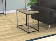 safdie & co. dark taupe accent table with sleek black metal finish logo