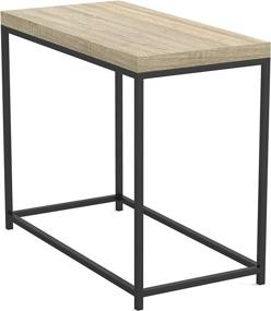 img 1 attached to Safdie & Co. Dark Taupe Accent Table with Sleek Black Metal Finish