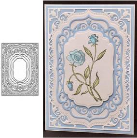 img 4 attached to 🎨 Adies Laced Rectangle Frame Metal Die Cuts: Create Stunning Border Square Frames and Embossed Designs with DIY Card Cutting Dies!