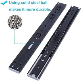 img 3 attached to 🔧 Enhance Your Furniture with Betesy Hardware Soft Close Drawer Slides - 22 inch, Black (10 Pairs) - Full Extension Side Mount Ball Bearing Sliding Rails