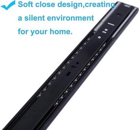 img 2 attached to 🔧 Enhance Your Furniture with Betesy Hardware Soft Close Drawer Slides - 22 inch, Black (10 Pairs) - Full Extension Side Mount Ball Bearing Sliding Rails