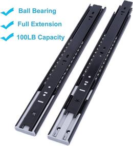 img 1 attached to 🔧 Enhance Your Furniture with Betesy Hardware Soft Close Drawer Slides - 22 inch, Black (10 Pairs) - Full Extension Side Mount Ball Bearing Sliding Rails