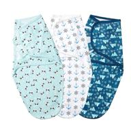 👶 premium baby swaddle blankets: adjustable 3-pack for boys and girls, 0-6 months, large size, 100% combed cotton logo