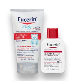 img 2 attached to 👶 Eucerin Baby Eczema Cream - Multipack with Trial Body Wash - Effective Relief for Baby's Eczema (5oz Cream, 0.5oz Body Wash)