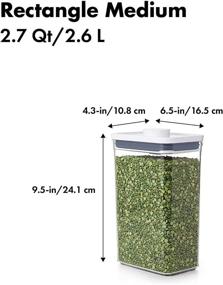 img 2 attached to 🍚 OXO Good Grips POP Container - Airtight Food Storage - 2.7 Qt Rectangle (Pack of 4) Ideal for Storing Rice and More