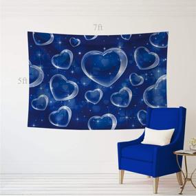 img 3 attached to 📸 Allenjoy 7x5ft Blue Heart Backdrop for Portrait Photography Fashion Glamour Shots Theme Birthday Party Supplies Decorations Banner Photoshoot Background - Early 2000s, 90s Stars, Old School Photo