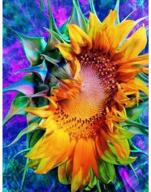 🌻 airdea diy sunflower diamond painting kit | full drill 5d round diamond art | gem painting rhinestone embroidery | cross stitch arts | home wall decor | adults kids | 30x40 cm logo