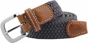 img 4 attached to Moonsix Braided Stretch Leather Elastic Women's Accessories for Belts
