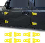 🚪 черные накладки на петли дверей cherocar jl jt для jeep wrangler jl jlu 2018-2020, jeep gladiator jt 2020 | желтые экстерьерные аксессуары (8 штук) логотип