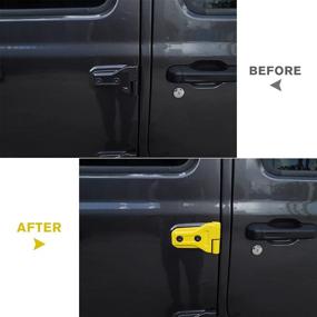 img 3 attached to 🚪 Черные накладки на петли дверей CheroCar JL JT для Jeep Wrangler JL JLU 2018-2020, Jeep Gladiator JT 2020 | Желтые экстерьерные аксессуары (8 штук)