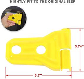 img 2 attached to 🚪 CheroCar JL JT Door Hinge Covers Protector Decoration Kits for Jeep Wrangler JL JLU 2018-2020, Jeep Gladiator JT 2020 | Yellow Exterior Accessories (8-Pack)