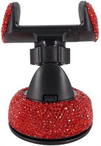 img 1 attached to 🌟 Adjustable Strong Sticky Car Phone Mount with Radish Stars Embellishments - Crystal Rhinestone Phone Holder