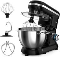 🍲 rozi 660w 6-speed stand mixer with 4.2-quart stainless steel bowl - dough mixer, mixing beater, whisk, and splash guard included логотип