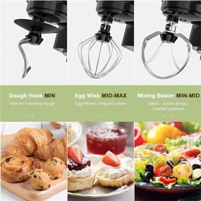 img 2 attached to 🍲 Rozi 660W 6-Speed Stand Mixer with 4.2-Quart Stainless Steel Bowl - Dough Mixer, Mixing Beater, Whisk, and Splash Guard Included