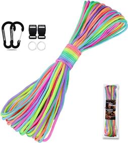 img 4 attached to 🌈 Colorful Rainbow Paracord Rope: WEREWOLVES 7 Strand, 100FT Type III Rainbow Parachute Cord