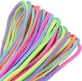 img 3 attached to 🌈 Colorful Rainbow Paracord Rope: WEREWOLVES 7 Strand, 100FT Type III Rainbow Parachute Cord