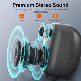 img 3 attached to 🔊 Enhance your Audio Experience with BESTISAN 50 Watt Powered Bookshelf Speaker: Bluetooth 5.0, Optical RCA Input, Adjustable Bass and Treble, Deep Bass, 3 Audio Modes, Remote Control Included