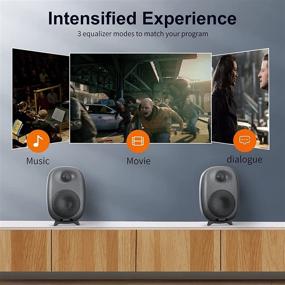 img 1 attached to 🔊 Enhance your Audio Experience with BESTISAN 50 Watt Powered Bookshelf Speaker: Bluetooth 5.0, Optical RCA Input, Adjustable Bass and Treble, Deep Bass, 3 Audio Modes, Remote Control Included