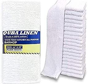 img 2 attached to 🧼 QUBA Linen Bar Mops Towels: 12 Pack of Premium Quality 100% Cotton, 16x19 Size - Absorbent and Multi-Purpose Cleaning Rags for Home and Kitchen