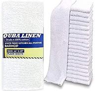 🧼 quba linen bar mops towels: 12 pack of premium quality 100% cotton, 16x19 size - absorbent and multi-purpose cleaning rags for home and kitchen logo