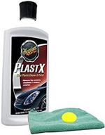 🔍 enhanced clarity: meguiar's plastx clear plastic cleaner & polish bundle (10 oz) with microfiber cloth & foam pad (3 items) logo