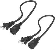 2-pack usa power extension cord cable – 125v 10a, 2-prong 2 outlets, nema 5-15p to nema 5-15r (5ft/1.5m) logo