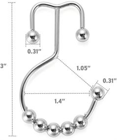 img 2 attached to 🚿 Amazer Stainless Steel Shower Curtain Rings - Set of 12 Double Glide Shower Hooks for Bathroom Shower Curtain Rods - Rust-Resistant and Polished Chrome Finish