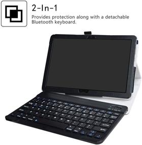 img 3 attached to 💻 Enhance Your MediaPad M5 Lite Experience with LiuShan Wireless Keyboard Case: Detachable Stand & PU Leather Cover for 10.0" Huawei Tablet PC in Black