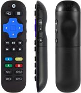 🎮 xbox one, xbox one s, xbox one x compatible ir media remote control with a, b, x, y buttons and 7 learning buttons to control roku player, tv, soundbar, receiver (black) logo