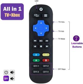 img 3 attached to 🎮 Xbox One, Xbox One S, Xbox One X Compatible IR Media Remote Control with A, B, X, Y Buttons and 7 Learning Buttons to Control Roku Player, TV, Soundbar, Receiver (Black)