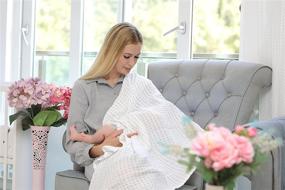 img 1 attached to 👶 Soft Pure Cotton Muslin Swaddle Blankets - 4 Pack of Breathable Baby Blankets - Unisex Swaddle Blanket Set in Grey/White Designs - Multi Use Muslin Blankets - Large 47 x 47 inches