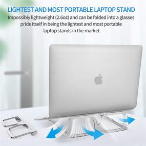 img 1 attached to Laptop Stand Ergonomic for Desk | Ultra-Light & Portable Notebook Riser Holder | Foldable Desktop 💻 Mount | Ideal Valentines Gift | Compatible with MacBooks (Pro/Air), Surface, and More | 10-16 Inches Computer