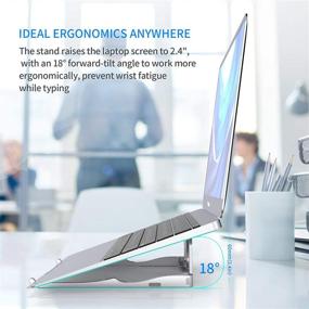 img 2 attached to Laptop Stand Ergonomic for Desk | Ultra-Light & Portable Notebook Riser Holder | Foldable Desktop 💻 Mount | Ideal Valentines Gift | Compatible with MacBooks (Pro/Air), Surface, and More | 10-16 Inches Computer