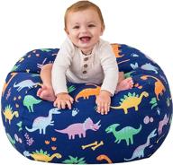 🦖 aubliss bean bag chair cover for stuffed animals, blankets - 32" medium size - canvas dinosaur design logo