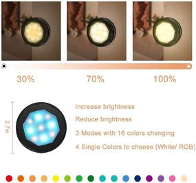 img 1 attached to UYICOO LED Puck Lights: Wireless Color Changing Under Cabinet Lighting with Remote 🔦 Control - 6 Pack, Battery Operated Stick on Lights for Closet, Dimmable & Timer Function.