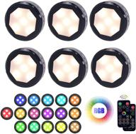 uyicoo led puck lights: wireless color changing under cabinet lighting with remote 🔦 control - 6 pack, battery operated stick on lights for closet, dimmable & timer function. logo