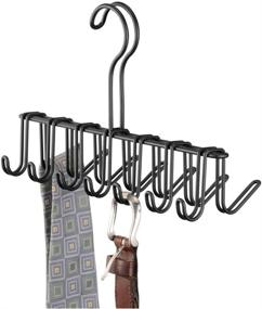 img 2 attached to 👕 iDesign Classico Metal 14-Hook Horizontal Closet Organizer Rack for Ties, Belts, Hats, Purses, Towels, Jackets, 10.25" x 3.75" x 6.75" - Matte Black - Improved SEO