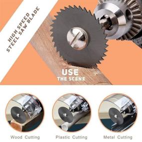 img 3 attached to 🪚 6 Piece Rotary Drill Saw Blades Set - Steel Saw Disc Wheel Cutting Blades with 1/8" Straight Shank Mandrel for Dremel Drills and Rotary Tools (Power Tools Excluded)