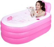 🛀 adult portable foldable inflatable bathtub spa - free standing tub with electric air pump (pink) logo