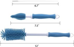 img 3 attached to 🧼 Efficient 12" Silicone Brush for All Your Bottle Cleaning Needs - Set of 3 Blue Brushes