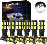 💡 лампа vehicode 921 led rv интерьер белая 912 922 906 194 t10 на клине день света 6000k комплект замены для кемпер трейлер грузовое море t15 авто задний ход t5 ландшафтный подсветка на открытом воздухе (10 штук): осветите свой автомобиль с помощью долговечных светодиодных ламп! логотип