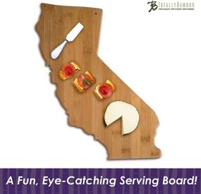 img 3 attached to Premium California State Shaped Bamboo Serving & Cutting Board by Totally Bamboo