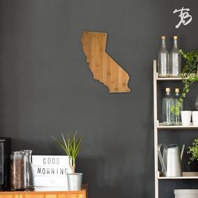 img 1 attached to Premium California State Shaped Bamboo Serving & Cutting Board by Totally Bamboo