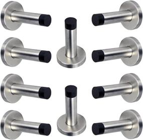 img 4 attached to 🚪 Sumnacon Stainless Steel Door Stopper - 10 pcs Wall Mount Door Stop, Sound Dampening Rubber Bumper, Brushed Finish - Contemporary Safety Door Holder with Hardware Screws, 3.5 Inch Height