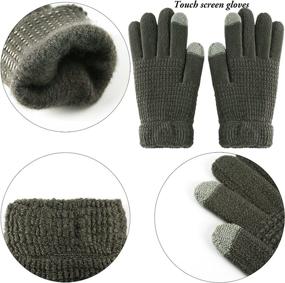 img 1 attached to Knitted Scarf Beanie Hat and Gloves Set - Aneco Winter Warm Combo for Men & Women's, Soft Stretch Hat Scarf and Mitten Set