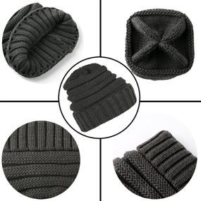 img 2 attached to Knitted Scarf Beanie Hat and Gloves Set - Aneco Winter Warm Combo for Men & Women's, Soft Stretch Hat Scarf and Mitten Set